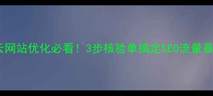 图片 阿里云网站优化必看！3步核验单搞定SEO流量暴增🔥2