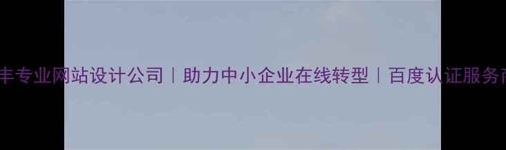 图片 陆丰专业网站设计公司｜助力中小企业在线转型｜百度认证服务商2