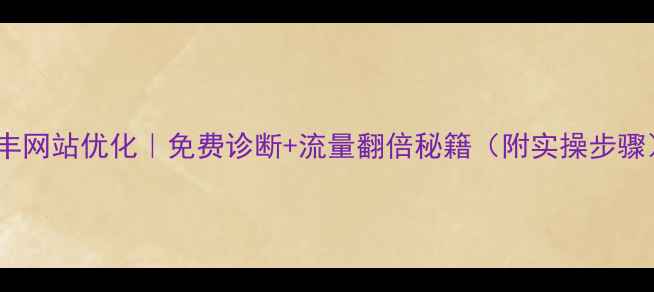 图片 陆丰网站优化｜免费诊断+流量翻倍秘籍（附实操步骤）2