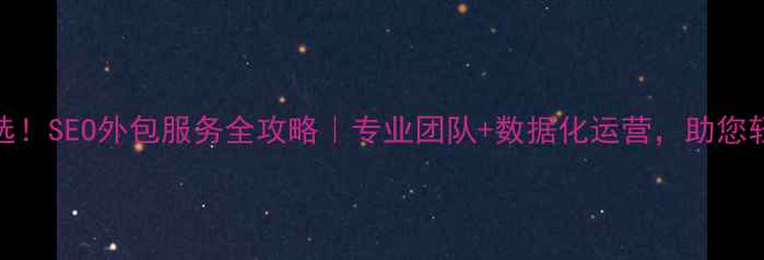 图片 青岛本地企业首选！SEO外包服务全攻略｜专业团队+数据化运营，助您轻松抢占搜索流量