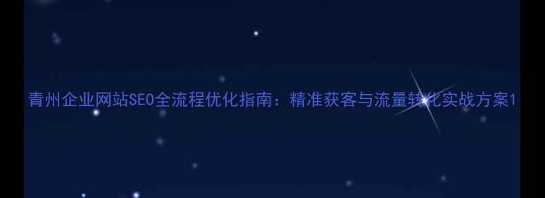 图片 青州企业网站SEO全流程优化指南：精准获客与流量转化实战方案1