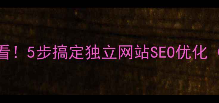 图片 非模板建站必看！5步搞定独立网站SEO优化（附避坑指南）