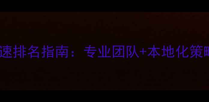 图片 韶关企业网站优化快速排名指南：专业团队+本地化策略助您抢占流量高地2