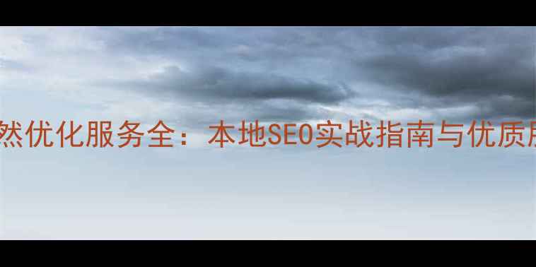 图片 项城网站自然优化服务全：本地SEO实战指南与优质服务商推荐2