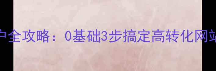 图片 高密企业必看！网站优化开户全攻略：0基础3步搞定高转化网站（附费用清单+效果保障）2