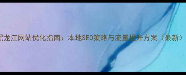 图片 黑龙江网站优化指南：本地SEO策略与流量提升方案（最新）2