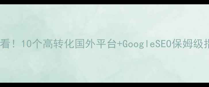 图片 🌍外贸网站优化必看！10个高转化国外平台+GoogleSEO保姆级指南（附工具包）1