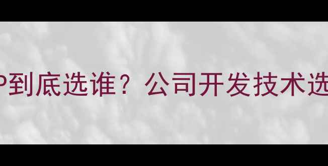 图片 🌟JavavsPHP到底选谁？公司开发技术选型全攻略🌟