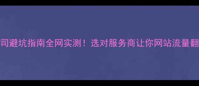 图片 🌟SEO公司避坑指南全网实测！选对服务商让你网站流量翻10倍🔥1