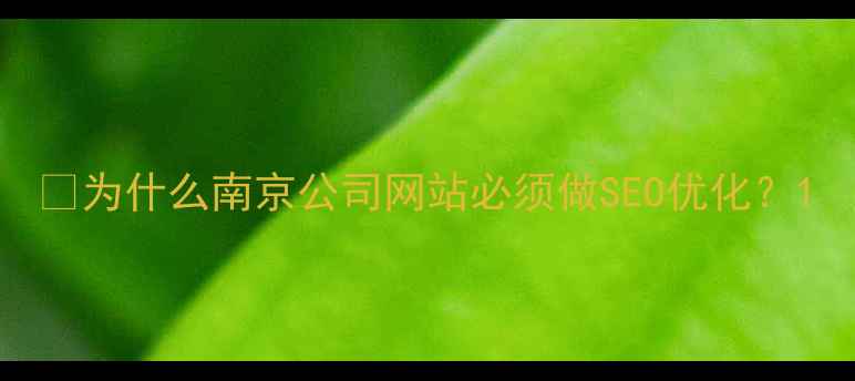 图片 🌟为什么南京公司网站必须做SEO优化？1