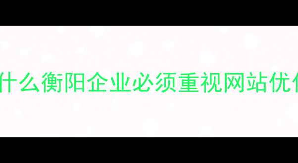 图片 🌟为什么衡阳企业必须重视网站优化？2