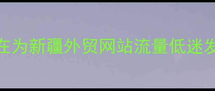 图片 🌟你还在为新疆外贸网站流量低迷发愁吗？