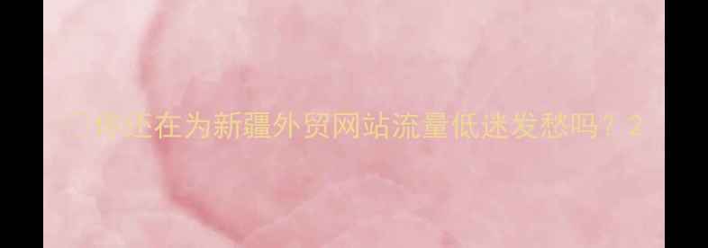 图片 🌟你还在为新疆外贸网站流量低迷发愁吗？2