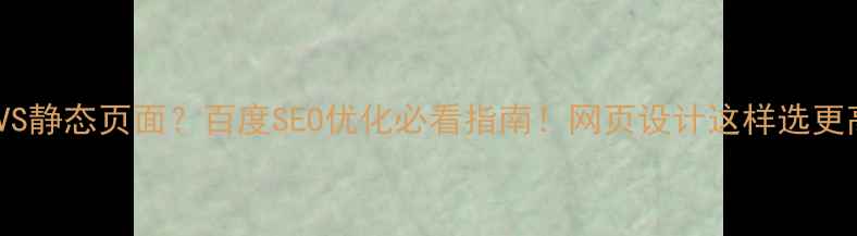 图片 🌟动态VS静态页面？百度SEO优化必看指南！网页设计这样选更高效🌟2