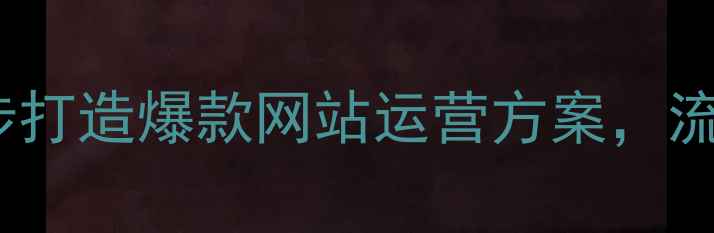 图片 🌟合肥企业必看！3步打造爆款网站运营方案，流量翻倍秘籍大公开🌟