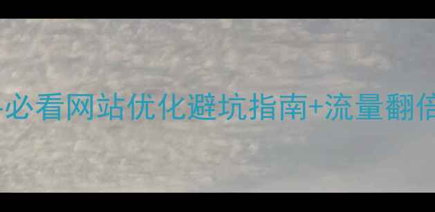 图片 🌟新手必看网站优化避坑指南+流量翻倍干货1