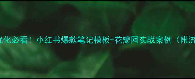 图片 🌟百度SEO优化必看！小红书爆款笔记模板+花瓣网实战案例（附流量数据）🌟