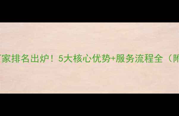 图片 🌟网站优化厂家排名出炉！5大核心优势+服务流程全（附避坑指南）1