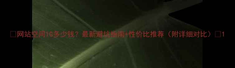图片 🌟网站空间1G多少钱？最新避坑指南+性价比推荐（附详细对比）🌟1