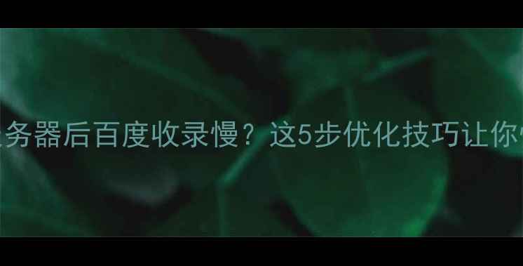 图片 🌟网站部署到服务器后百度收录慢？这5步优化技巧让你快速提升排名✨