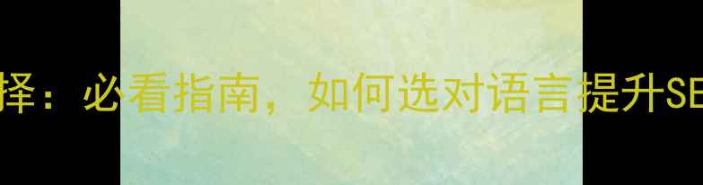 图片 🌟网页开发语言选择：必看指南，如何选对语言提升SEO与用户体验？🌟1
