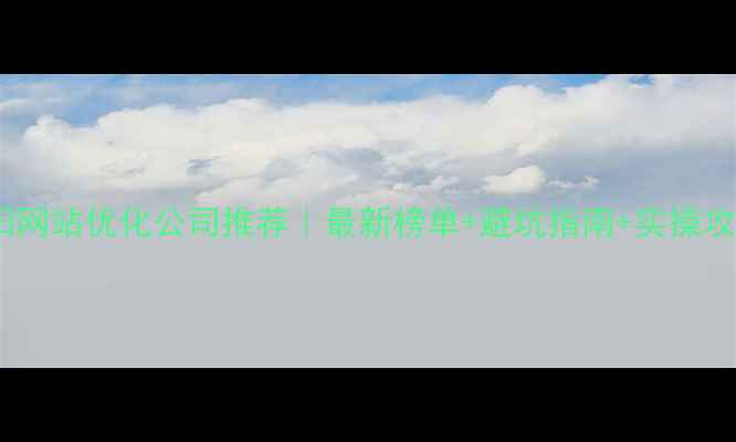 图片 🌟贵阳网站优化公司推荐｜最新榜单+避坑指南+实操攻略🌟2