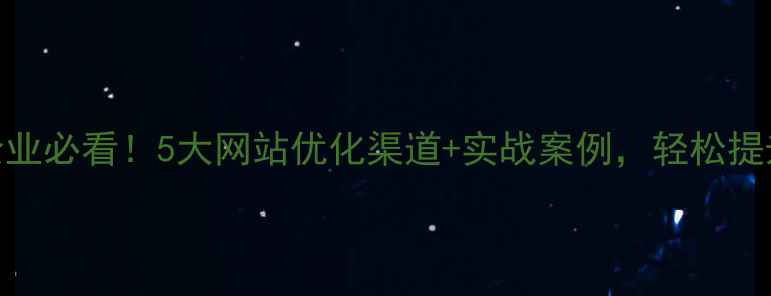 图片 🌟鄱阳本地企业必看！5大网站优化渠道+实战案例，轻松提升流量曝光✨