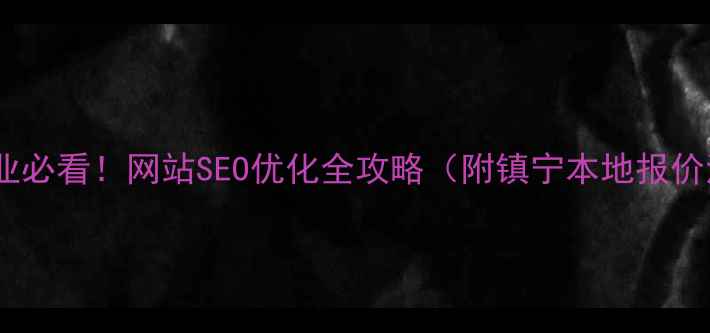 图片 🌟镇宁企业必看！网站SEO优化全攻略（附镇宁本地报价清单）🌟1