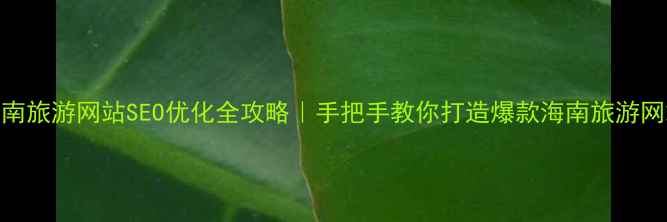 图片 🌴海南旅游网站SEO优化全攻略｜手把手教你打造爆款海南旅游网站！