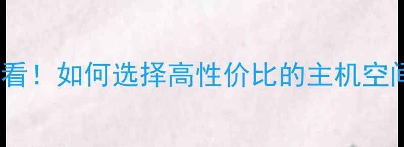 图片 🏨酒店网站优化必看！如何选择高性价比的主机空间与加速方案？🏨1