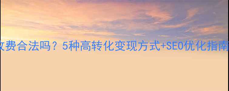 图片 💡个人网站收费合法吗？5种高转化变现方式+SEO优化指南（附案例）1