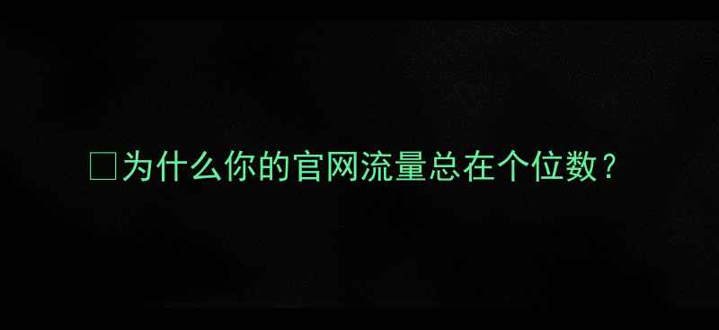 图片 💡为什么你的官网流量总在个位数？