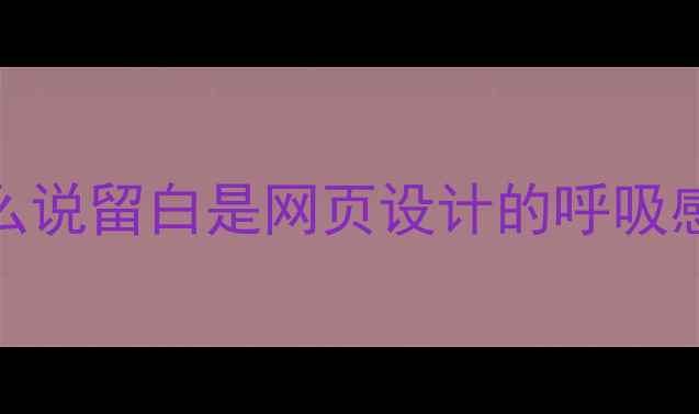 图片 💡为什么说留白是网页设计的呼吸感密码？