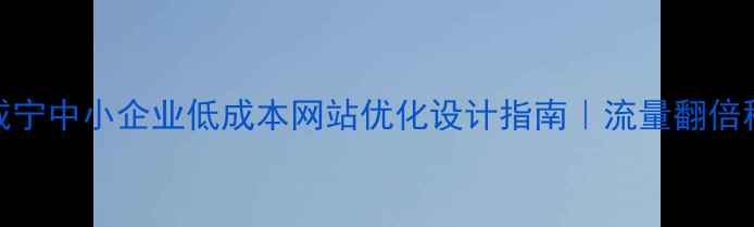 图片 💡咸宁中小企业低成本网站优化设计指南｜流量翻倍秘籍