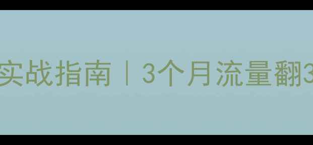 图片 💡小企业网站优化实战指南｜3个月流量翻3倍的真实案例拆解