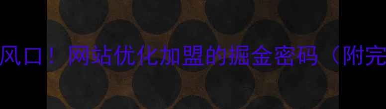 图片 💡常德创业新风口！网站优化加盟的掘金密码（附完整创业指南）