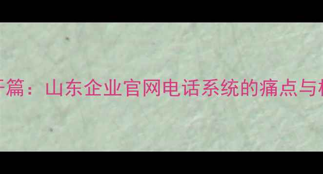 图片 💡开篇：山东企业官网电话系统的痛点与机遇
