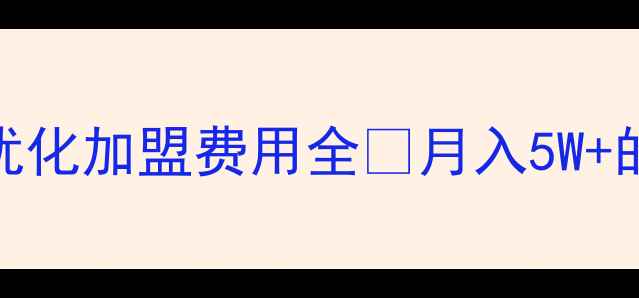 图片 💰山东网站优化加盟费用全💰月入5W+的实操指南🔥