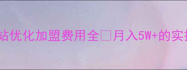 图片 💰山东网站优化加盟费用全💰月入5W+的实操指南🔥1
