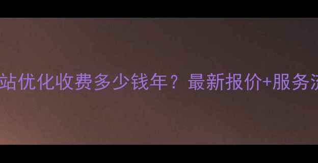 图片 💰揭阳网站优化收费多少钱年？最新报价+服务流程全！2