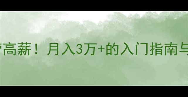 图片 💼网站优化运营高薪！月入3万+的入门指南与职业发展路径1