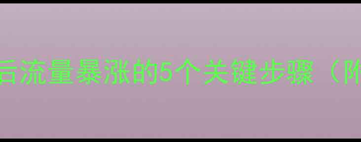 图片 📈网站优化后流量暴涨的5个关键步骤（附避坑指南）