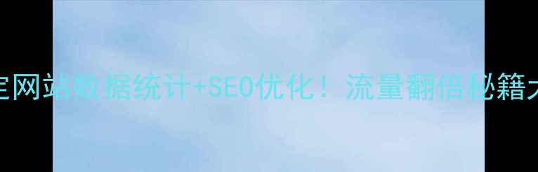 图片 📊3步搞定网站数据统计+SEO优化！流量翻倍秘籍大公开🚀1