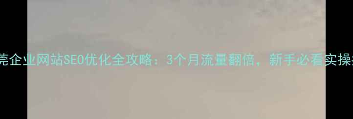 图片 📌东莞企业网站SEO优化全攻略：3个月流量翻倍，新手必看实操指南1