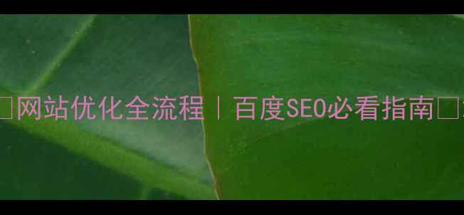图片 📌网站优化全流程｜百度SEO必看指南📌2