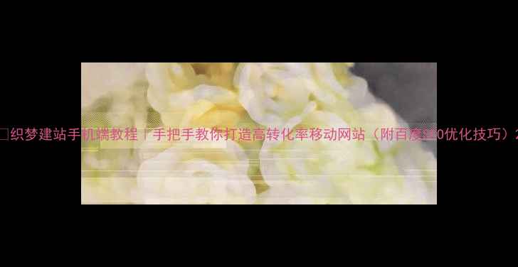 图片 📱织梦建站手机端教程｜手把手教你打造高转化率移动网站（附百度SEO优化技巧）2