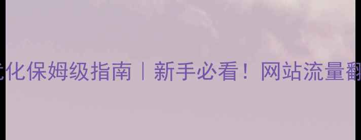 图片 🔍乐平SEO优化保姆级指南｜新手必看！网站流量翻3倍的秘密1