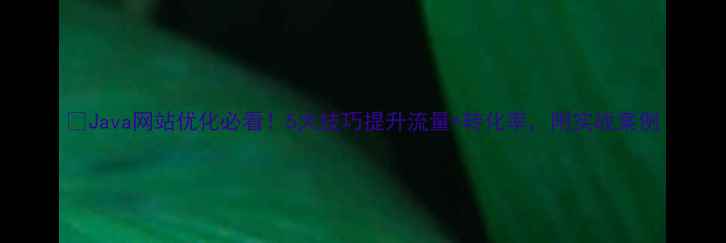 图片 🔥Java网站优化必看！5大技巧提升流量+转化率，附实战案例