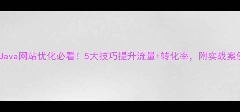 图片 🔥Java网站优化必看！5大技巧提升流量+转化率，附实战案例1