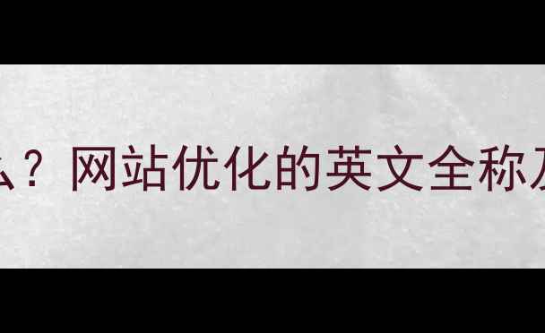 图片 🔥SEO是什么？网站优化的英文全称及核心要点2